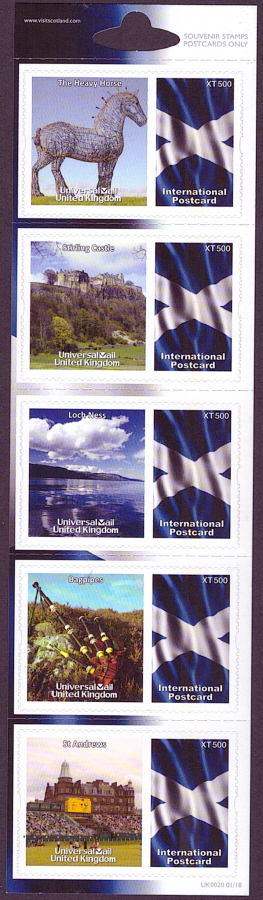 (image for) UK0020 Scotland Universal Mail Stamps Dated: 01/18